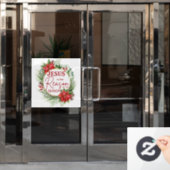 イエスが季節のクリスマスの理由 ウィンドウサイン (オフィスドア)