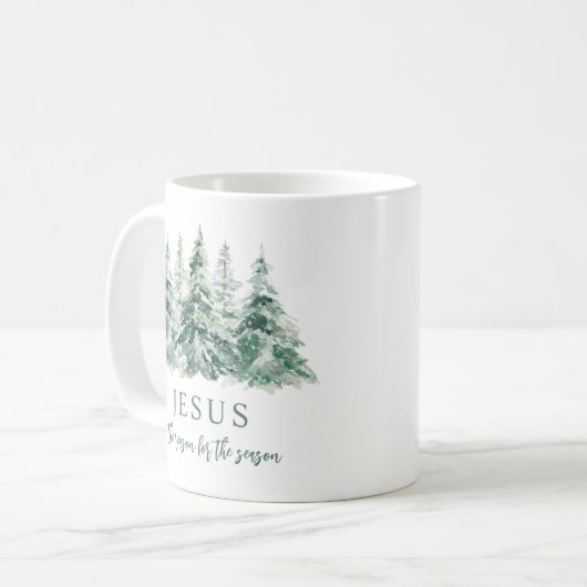 イエスが季節のクリスマスの理由 コーヒーマグカップ (正面左)
