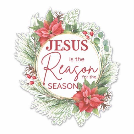 イエスが季節のクリスマスの理由 シール (正面)