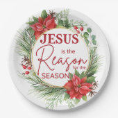 イエスが季節のクリスマスの理由 ペーパープレート (正面)