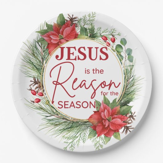 イエスが季節のクリスマスの理由 ペーパープレート (正面)