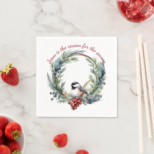 イエスが季節のクリスマス引用文の理由 スタンダードカクテルナプキン (インサイチュ)