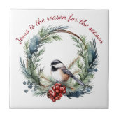 イエスが季節のクリスマス引用文の理由 タイル (正面)