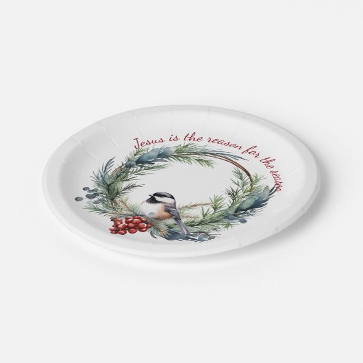 イエスが季節のクリスマス引用文の理由 ペーパープレート (アングル)
