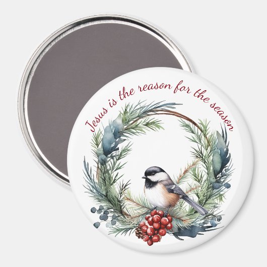 イエスが季節のクリスマス引用文の理由 マグネット (正面/裏面)