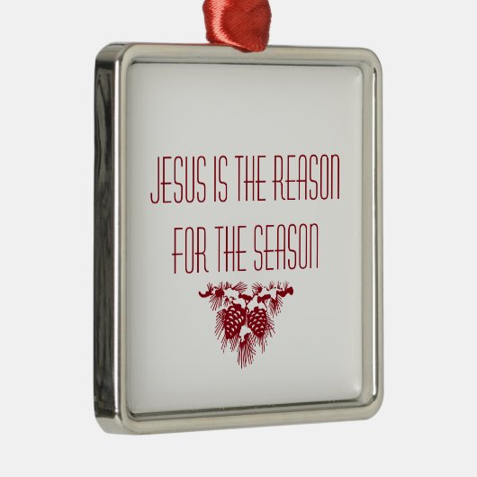 イエスが季節のクリスマス引用文の理由 メタルオーナメント (右)