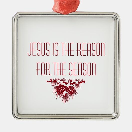 イエスが季節のクリスマス引用文の理由 メタルオーナメント (正面)