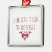 イエスが季節のクリスマス引用文の理由 メタルオーナメント (左)