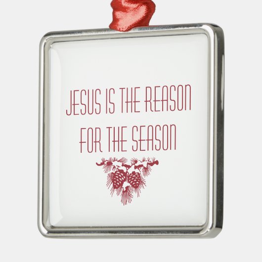 イエスが季節のクリスマス引用文の理由 メタルオーナメント (左)