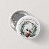 イエスが季節のクリスマス引用文の理由 缶バッジ (正面&裏面)