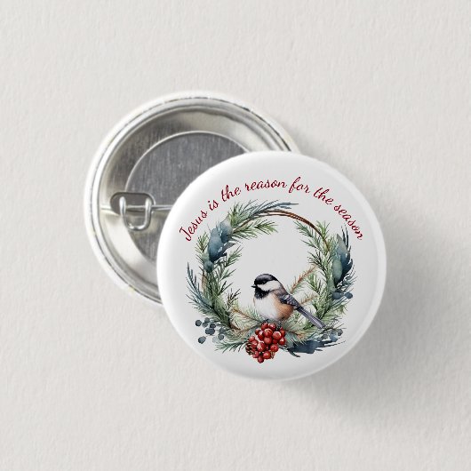 イエスが季節のクリスマス引用文の理由 缶バッジ (正面&裏面)