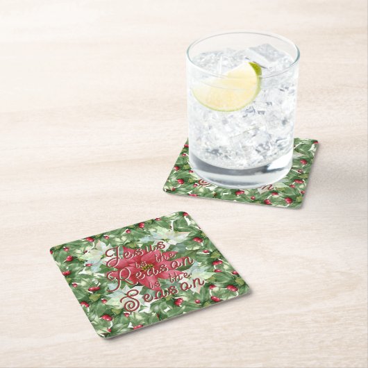 イエスが季節の理由 スクエアペーパーコースター (インサイチュ)