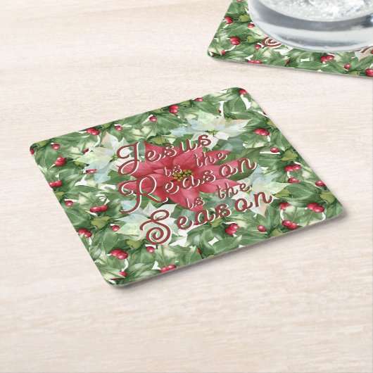 イエスが季節の理由 スクエアペーパーコースター (アングル)
