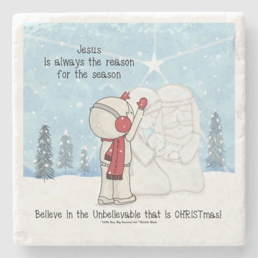 イエスが季節の理由 ストーンコースター (正面)