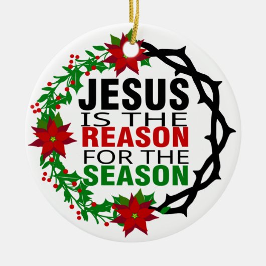 イエスが季節の理由 セラミックオーナメント (正面)