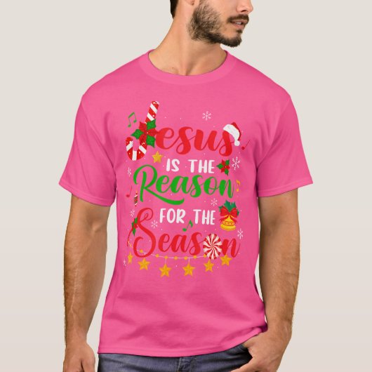 イエスが宗教クリスの季節の理由である Tシャツ (正面)