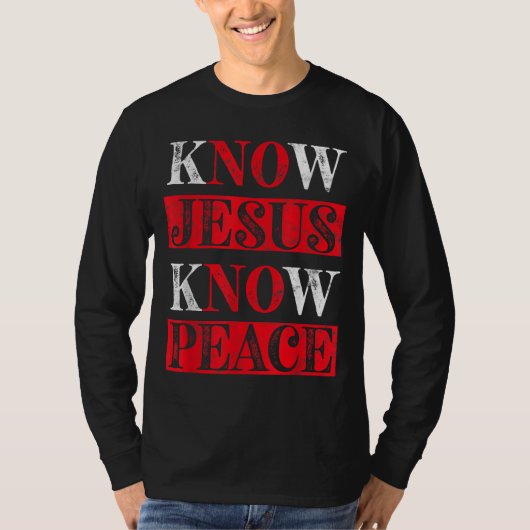 イエスが平和を知るクリスチャン認識度宗教 Tシャツ (正面)