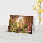 イエスが庭の墓のイースターカードを出る カード (黄色い花)