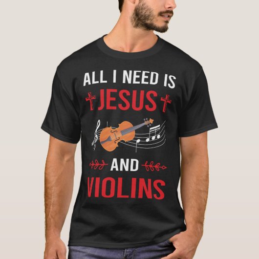 イエスが必要 ヴァイオリン Tシャツ (正面)