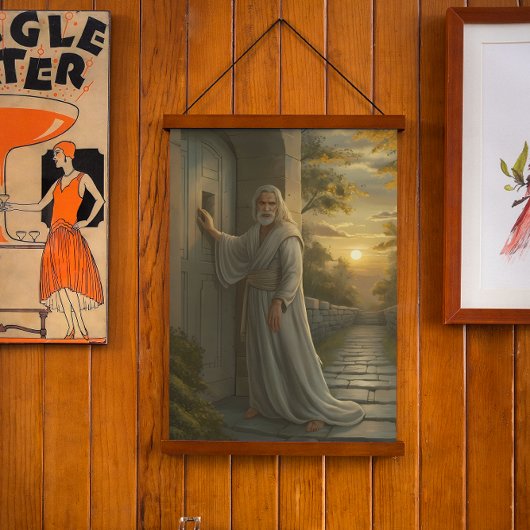 イエスが扉をノックす素朴る 吊り下げ型タペストリー