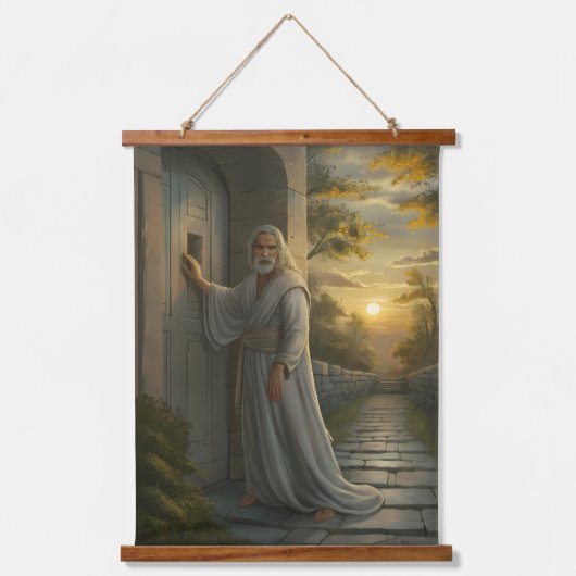 イエスが扉をノックす素朴る 吊り下げ型タペストリー (正面)