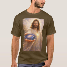 イエスが手に宇宙をおさめるTシャツ Tシャツ