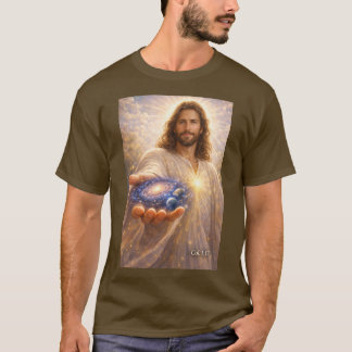 イエスが手に宇宙をおさめるTシャツ Tシャツ