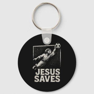 イエスが救う - サッカー ゴールキーパー クリスチャンの霊感 キーホルダー