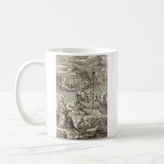 イエスが水の上を歩く コーヒーマグカップ (左)
