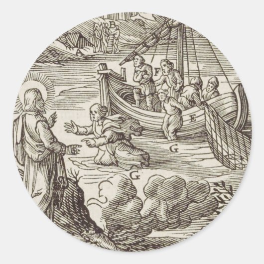 イエスが水の上を歩く ラウンドシール (正面)