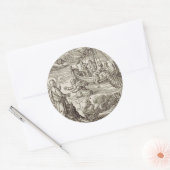 イエスが水の上を歩く ラウンドシール (封筒)