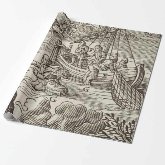 イエスが水の上を歩く ラッピングペーパー (アンロールド)