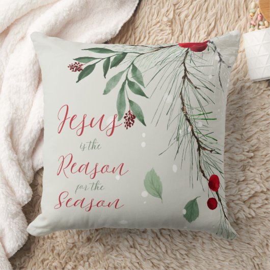 イエスが水の色のクリスマスの冬の理由 クッション (ブランケット)