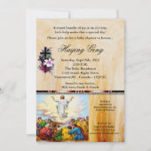 イエスが父の赤ちゃんシャワー招待状に戻る 招待状 (正面)