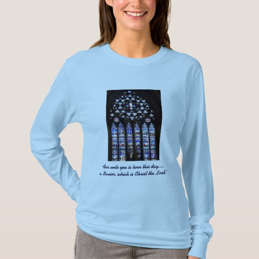 「イエスが理由である…...」 レディース長袖 Tシャツ (正面)