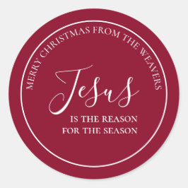 イエスが理由である | 赤パーソナライズされたのクリスマス ラウンドシール