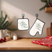 イエスが理由オーブンミットとポット保持者 鍋つかみ&鍋敷きセット