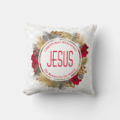 イエスが理由クリスマス恵みリース クッション (正面)