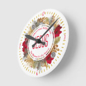 イエスが理由クリスマス恵みリース ラウンド壁時計 (傾斜)