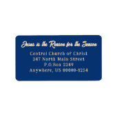 イエスが理由ダークブルーワイド差出人住所 ラベル (正面)