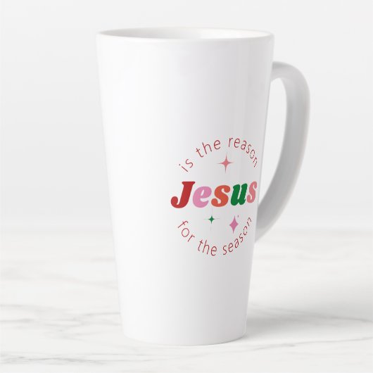 イエスが理由フェスティバルクリスマスシーズン カフェラテマグ (右アングル)