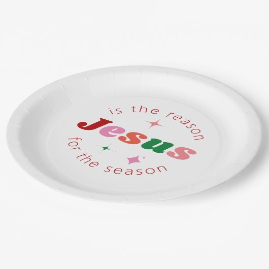 イエスが理由フェスティバルクリスマス ペーパープレート (アングル)