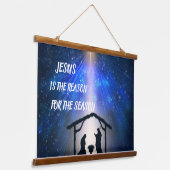 イエスが理由出生シーンウッドトッピング 吊り下げ型タペストリー (傾斜あり)