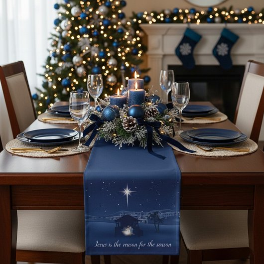 イエスが理由出生 ショートテーブルランナー