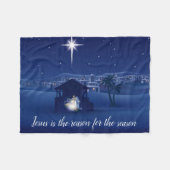 イエスが理由出生 フリースブランケット (正面(横))