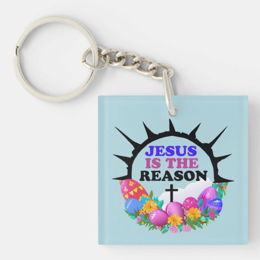 イエスが理由 – イースターリース キーホルダー (正面)