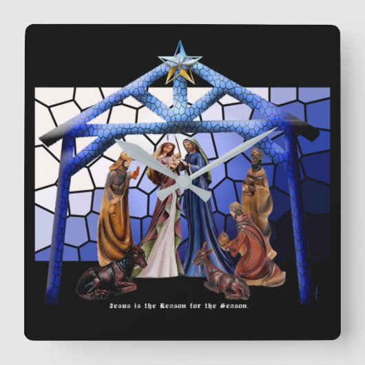 イエスが理由 スクエア壁時計 (正面)