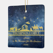 "イエスが理由"出生シーン家族写真 セラミックオーナメント (左)