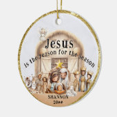 「イエスが理由」出生シーン年の追加 セラミックオーナメント (左)