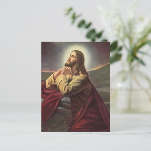 イエスが祈る ポストカード (スタンド正面)